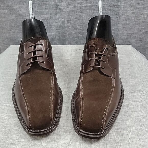 Mezlan Men\'s 12M Leather Brown Suede Bicycle Toe lace-up Oxford Dress shoes SZ main image 11